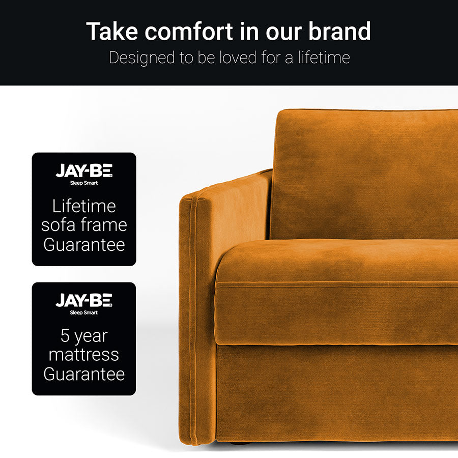 Jay-Be Slim 2 Seater Sofa Bed - Brushed Twill Smoke