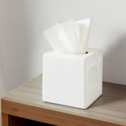 Gloss White Cube Tissue Box Cover