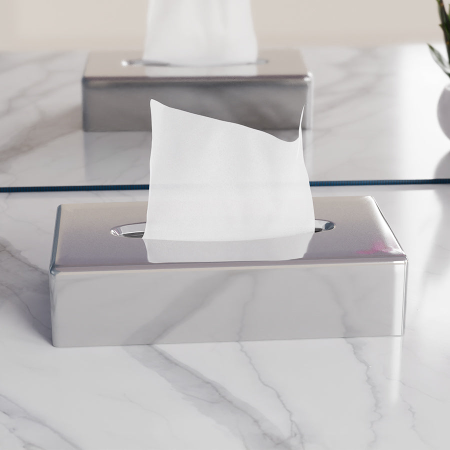 Chrome Oblong Tissue Box Cover