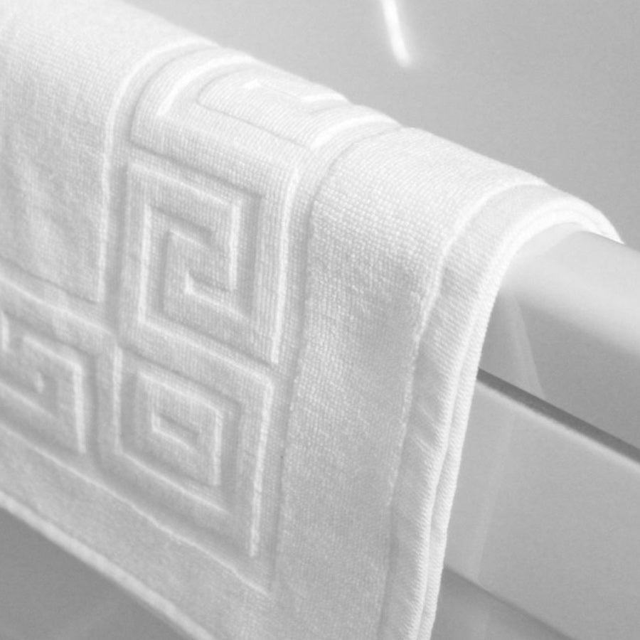 Towelling Bath Mat Greek Key 800Gsm