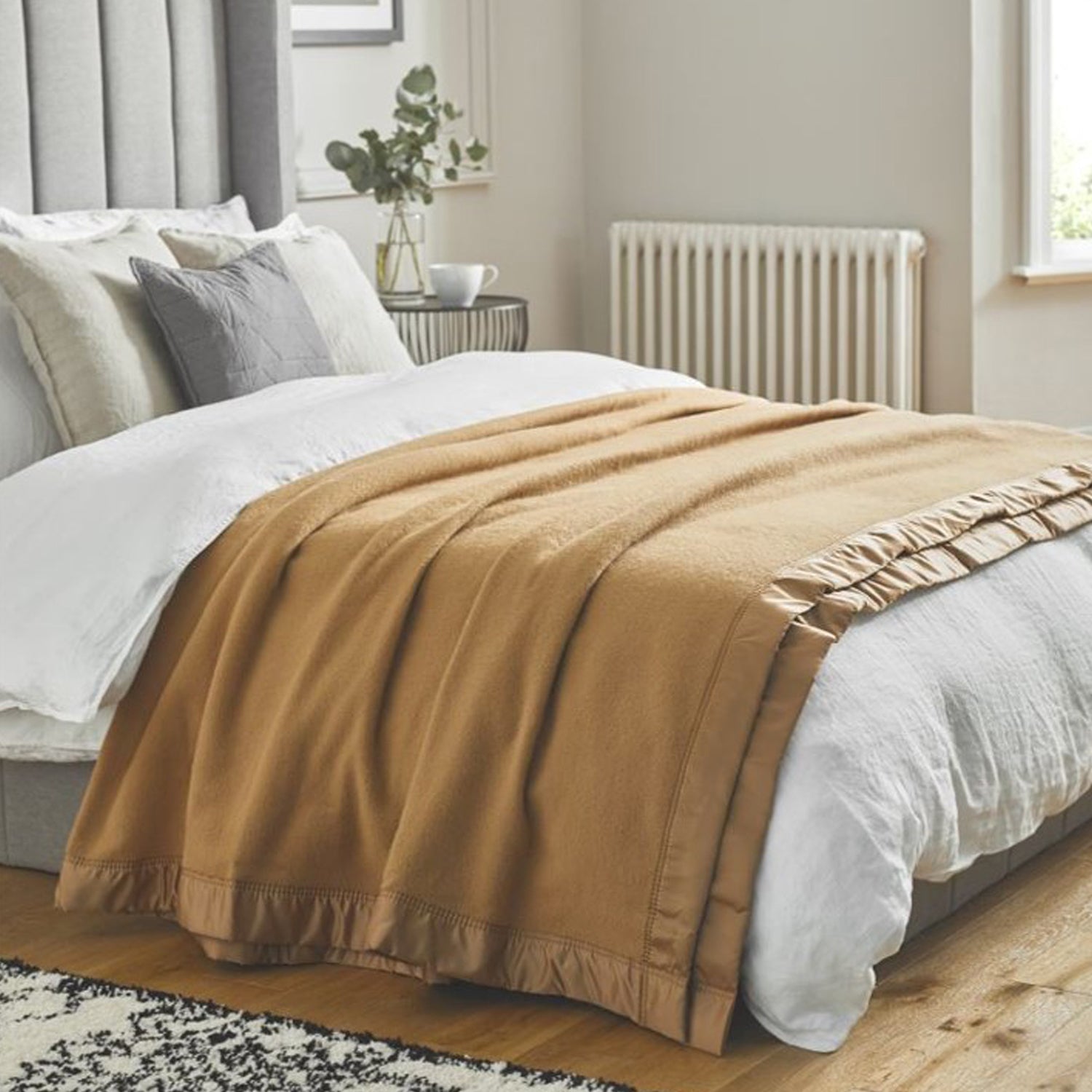 Traditional Fleece Blanket - Camel