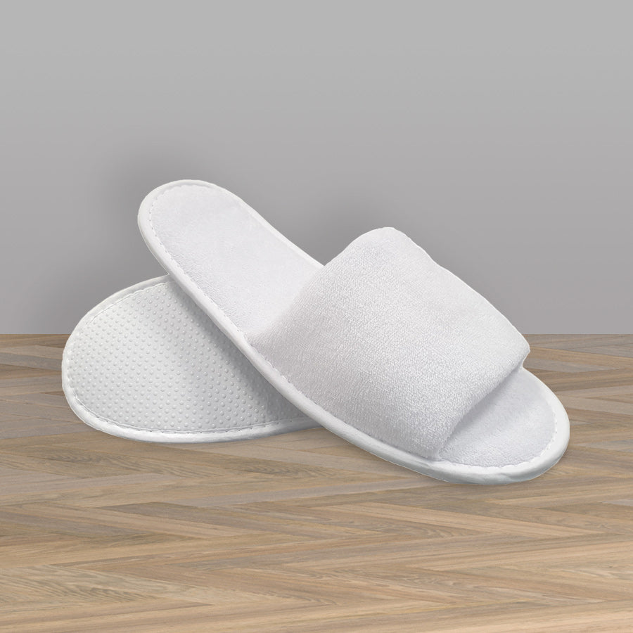 Terry Towelling Open Toe Slippers