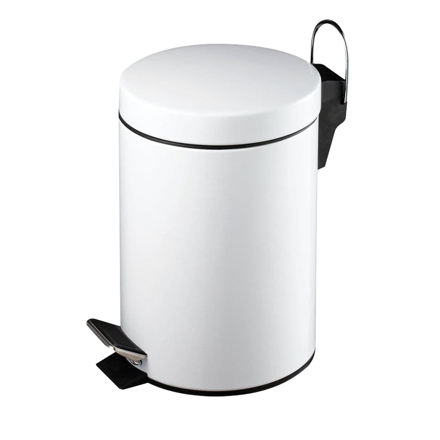 White 3L Slow Close Pedal Bin